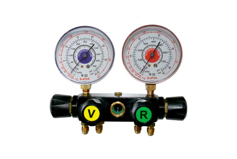  4-way dry gauge unit for R32 - R410A